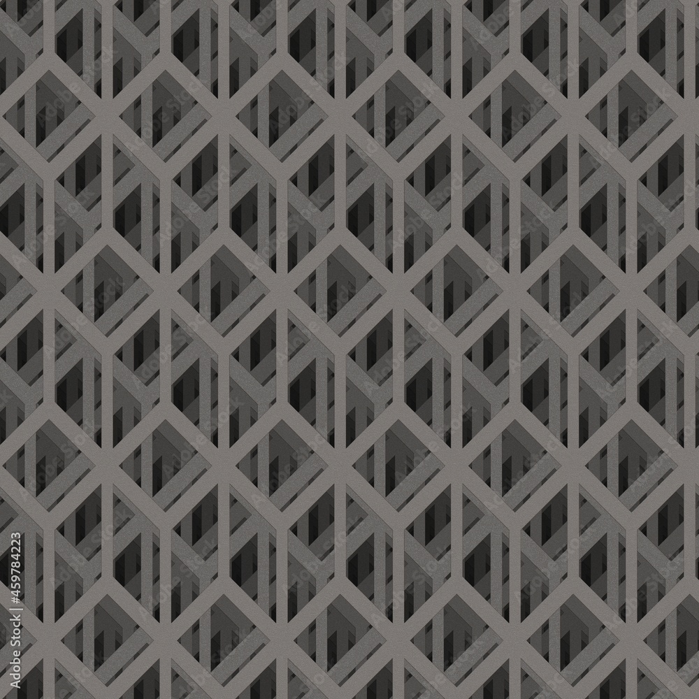 Seamless dark grey geometric metal grid background Seamless dark grey geometric metal grid background