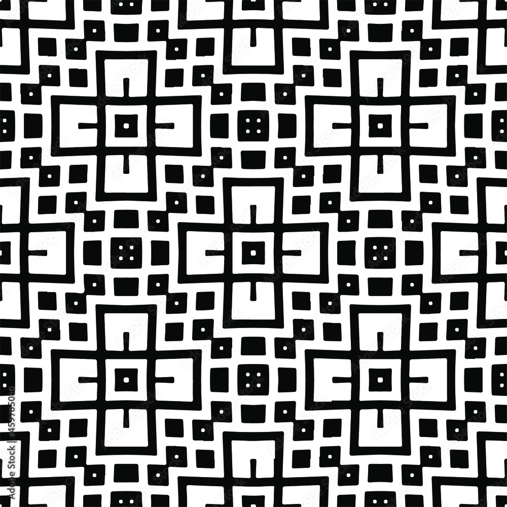 Seamless vector pattern in geometric ornamental style. Black pattern. Seamless vector pattern in geometric ornamental style. Black pattern.