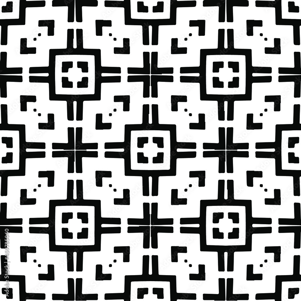 Seamless vector pattern in geometric ornamental style. Black pattern. Seamless vector pattern in geometric ornamental style. Black pattern.