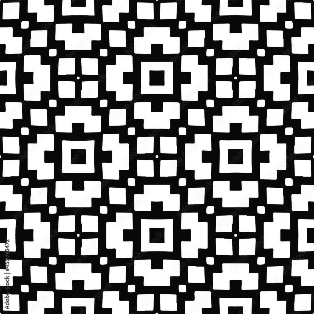 Fototapeta premium Seamless vector pattern in geometric ornamental style. Black pattern.