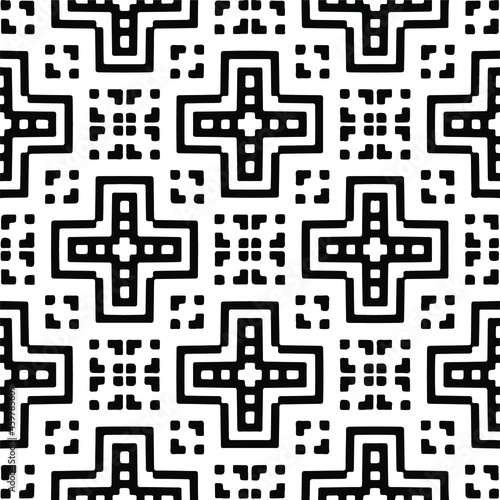 Seamless vector pattern in geometric ornamental style. Black pattern.