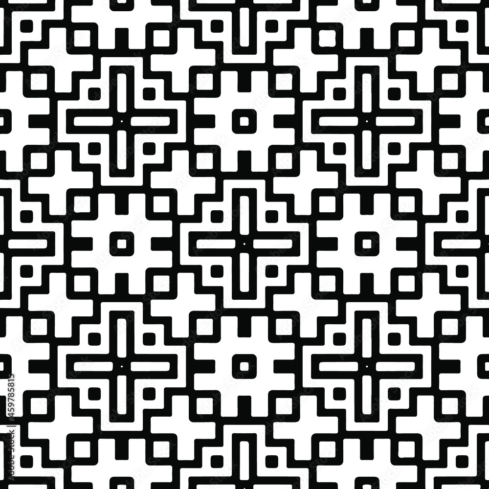 Seamless vector pattern in geometric ornamental style. Black pattern. Seamless vector pattern in geometric ornamental style. Black pattern.