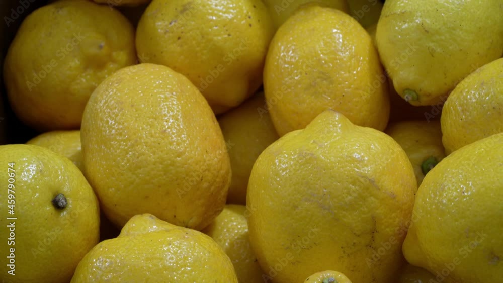 Citrus fruits. Lemons on the supermarket counter. Citrus fruits. Lemons on the supermarket counter.