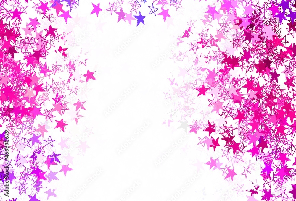 Light Pink vector template with sky stars.