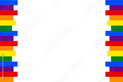 Vertical LGBT edge, representing the fight against discrimination. Contains the colors red, orange, yellow, green, blue, and purple.