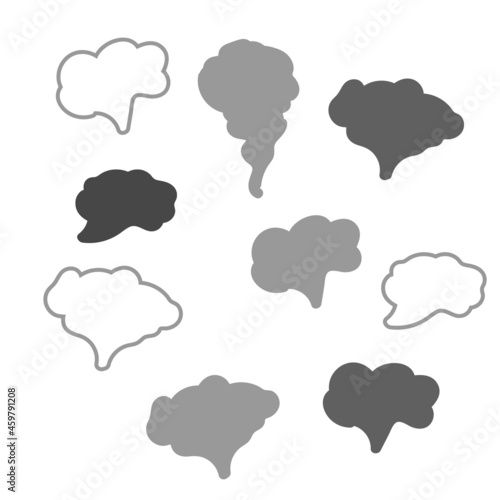 Smoke vector clouds. Fog and steam cartoon vector illustration