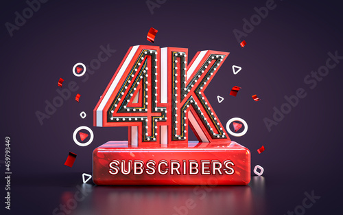 Obraz na plátně 4k subscribers celebration