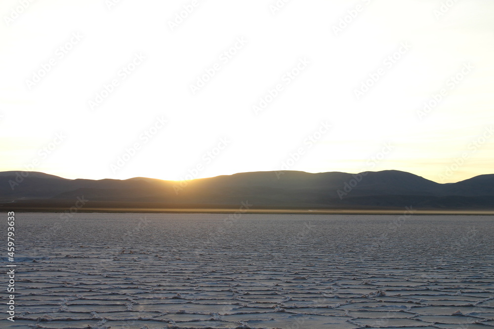 sunrise in the northwestern Argentinian salt flat sunrise in the northwestern Argentinian salt flat
