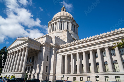 Olympia, Wa - USA - Sept. 20, 2021: Horizontal view of the neoclassical Washington State Capitol or Legislative Building in Olympia. The home of the government of the state of Washington. photo