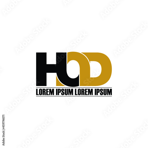 HOD letter monogram logo design vector