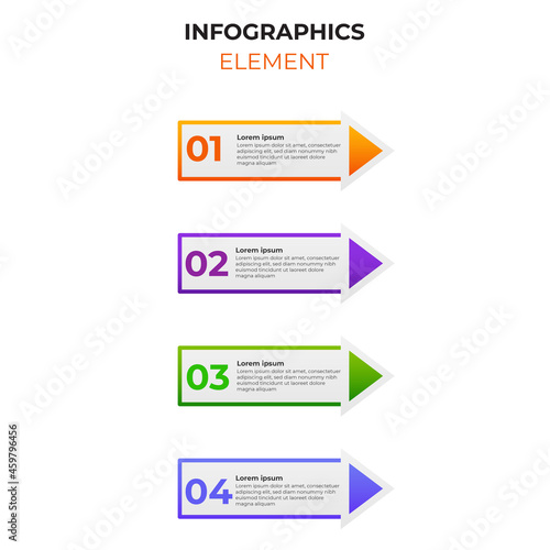 four steps gradient infographic element with business icon. infographic template