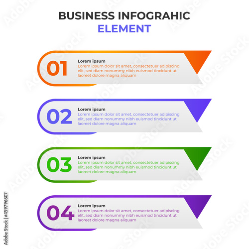 four steps gradient infographic element with business icon. infographic template