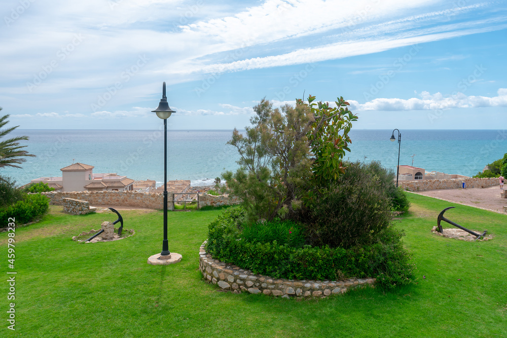 Garden in the Torre del Moro or Cabo Cervera in Cabo Cervera in Torrevieja, Alicante. Valencian Community. Spain. Europe. July 15, 2021
Garden in the Torre del Moro or Cabo Cervera in Cabo Cervera in Torrevieja, Alicante. Valencian Community. Spain. Europe. July 15, 2021