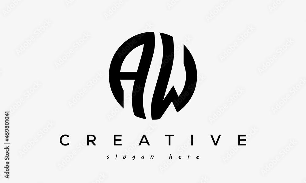 AW creative circle letter logo design Stock Vector | Adobe Stock