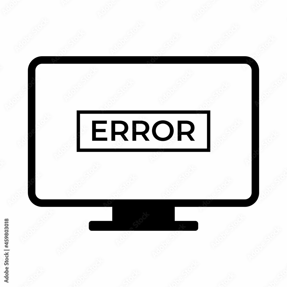 PC monitor error sign. High quality and suitable for your design, web design, mobile app design, etc. Isolated vector illustration on a white background. PC monitor error sign. High quality and suitable for your design, web design, mobile app design, etc. Isolated vector illustration on a white background.