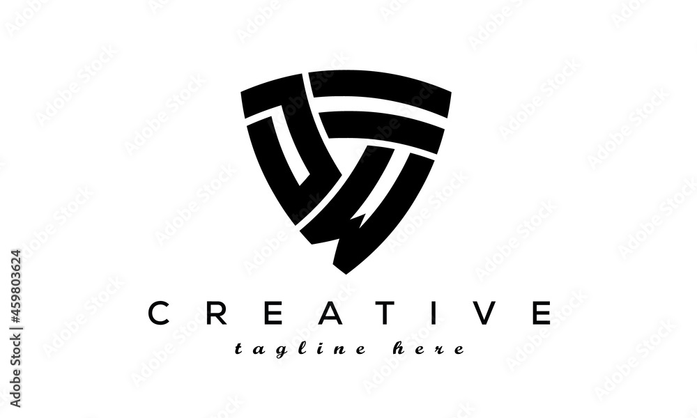 Shield letters DW creative logo Shield letters DW creative logo