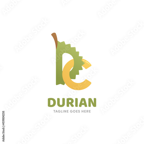 Durian logo icon in monogram letter D and C shape