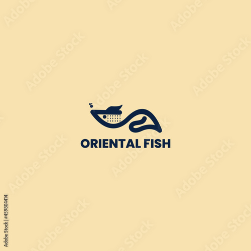 oriental fish logo design illustration