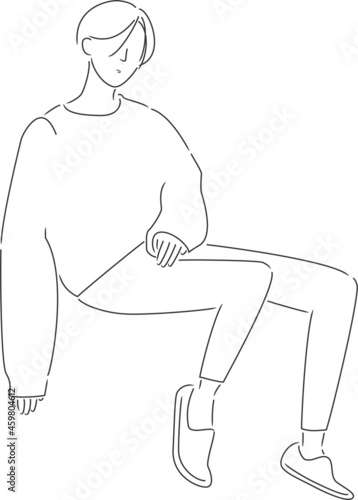 うたた寝しているショートヘアの女の子