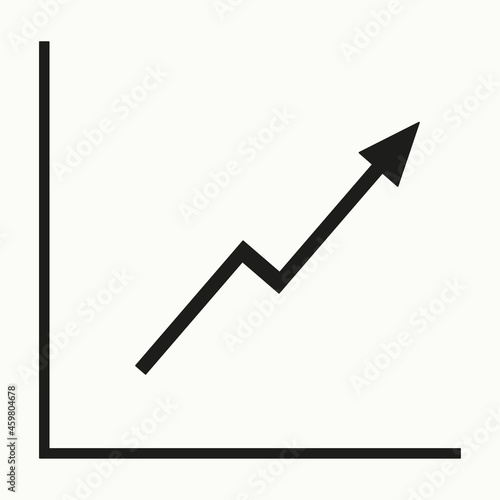 Black zig zag arrow up. Timeline scale. Business background. Financial concept. Vector illustration. Stock image. 