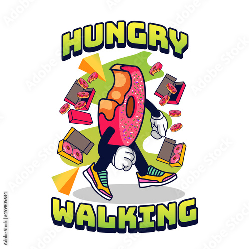 Doughnut Character vintage 90's illustration