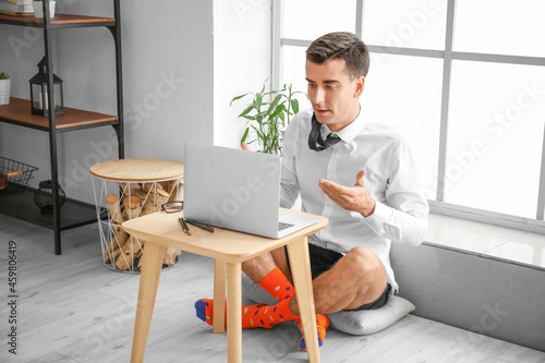 Young businessman working a...