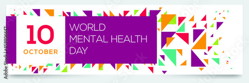 Creative design for (World Mental Health Day), 10 October, Vector illustration.