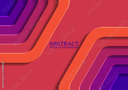 abstract hexagon papercut design background with overlap layer