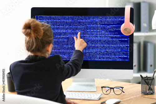 Cute little programmer at t...