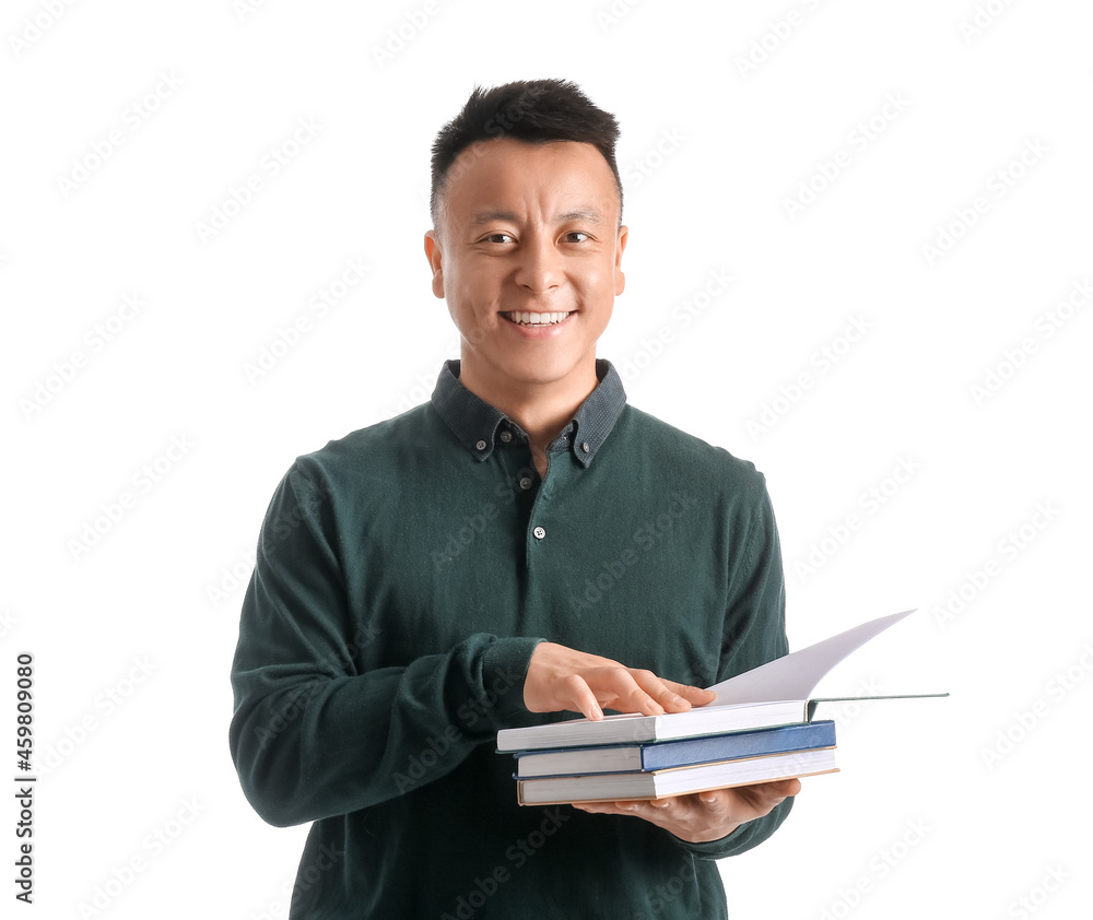 Portrait of Asian teacher on white background Portrait of Asian teacher on white background