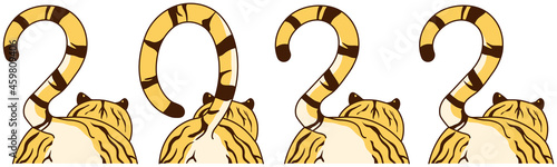 2022年をしっぽで祝う虎達