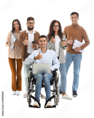 Man in wheelchair with his ...