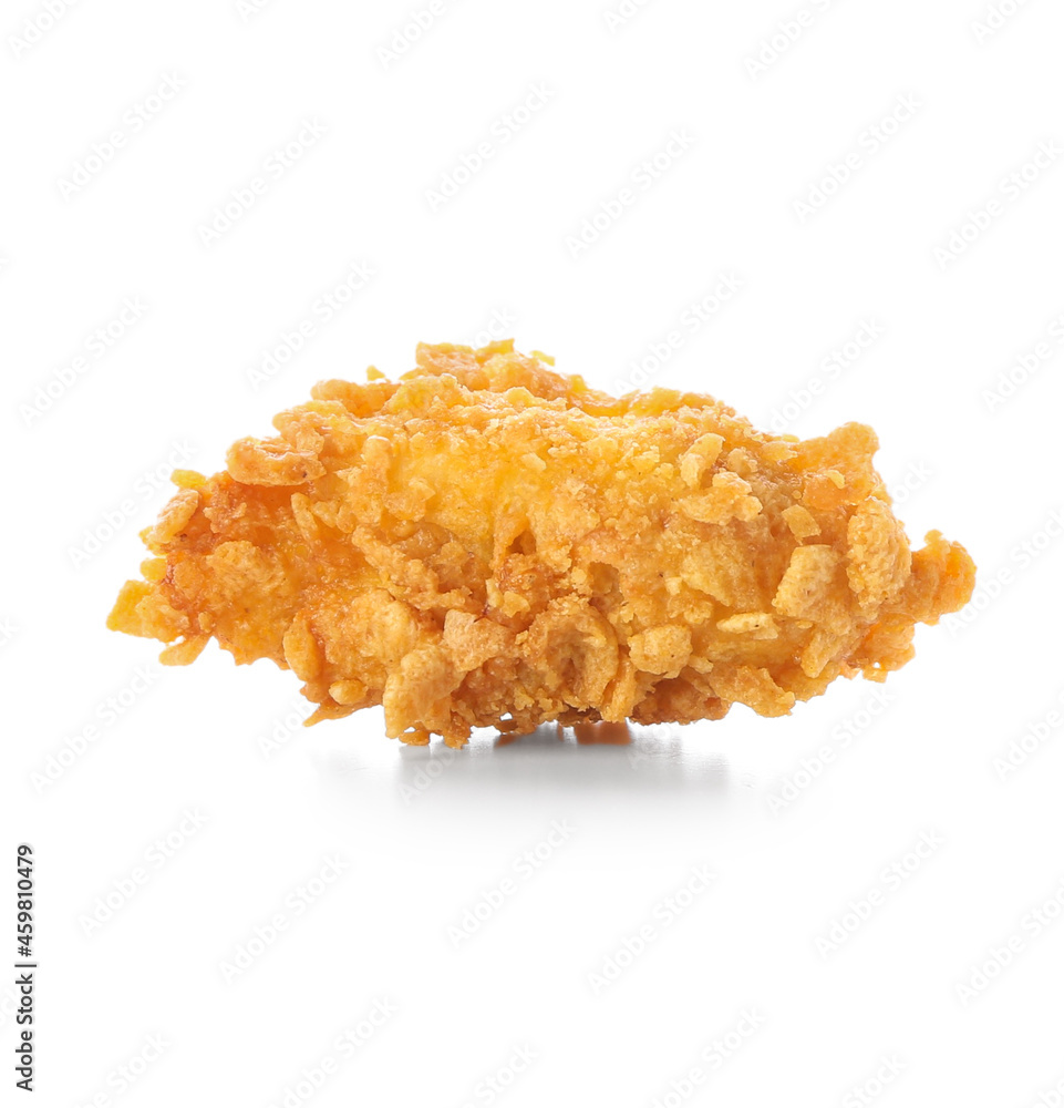 Tasty popcorn chicken on white background Tasty popcorn chicken on white background