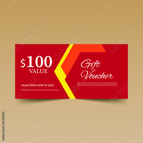 Red Gift Voucher Design Template