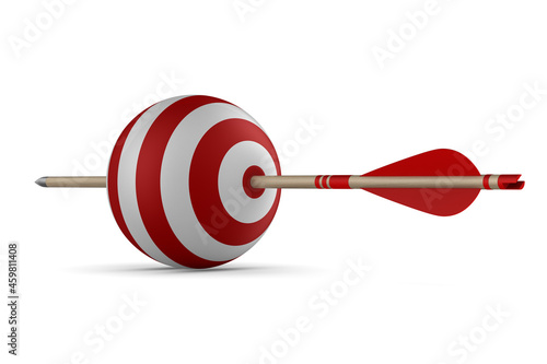 Arrow and target on white b...