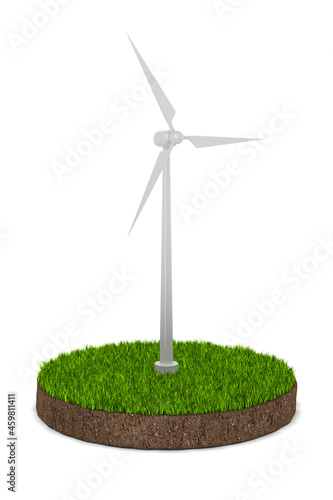 windmill on white backgroun...