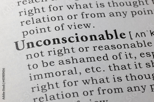 Canvas Print definition of Unconscionable
