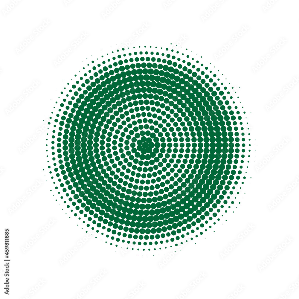 Green Halftone Set. Vector Shape. Abstract Retro. Texture Modern. Dot Set. Circle Half. Gradient Set. Round Logo. Effect Gradation.