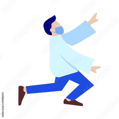 man holding something
