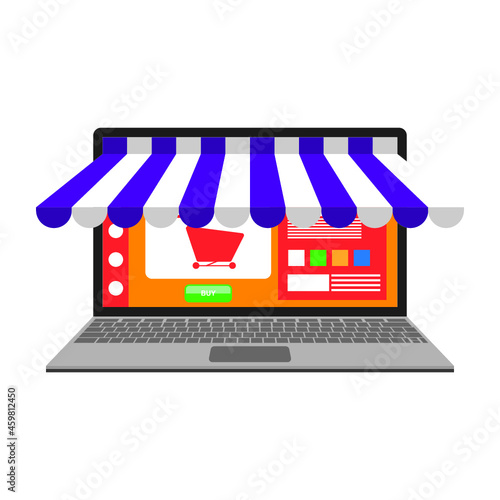 online shop in laptop