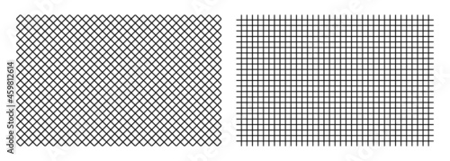 Grid texture vector background patterns set.