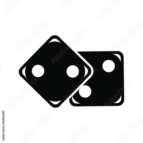 Two dice to gamble or gambling in craps flat vector icon for casino apps and websites. Isolated on a blank, editable and changeable background.