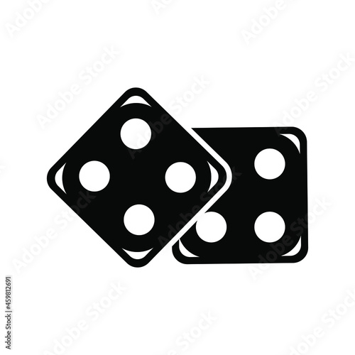 Two dice to gamble or gambling in craps flat vector icon for casino apps and websites. Isolated on a blank, editable and changeable background.