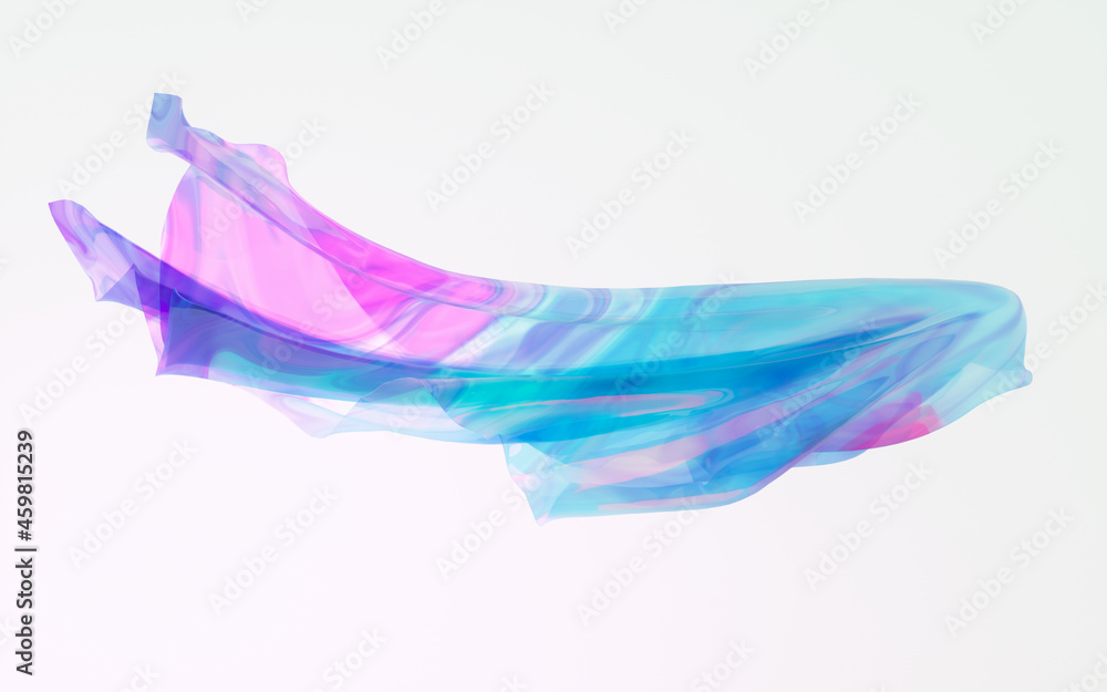 Gradient clothes with white background, 3d rendering.