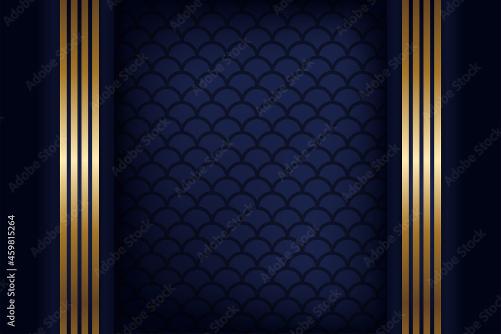 Vetor de Dark blue abstract concept polygonal tech background. Vector ...