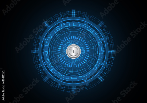 Technology abstract future security lock circle background