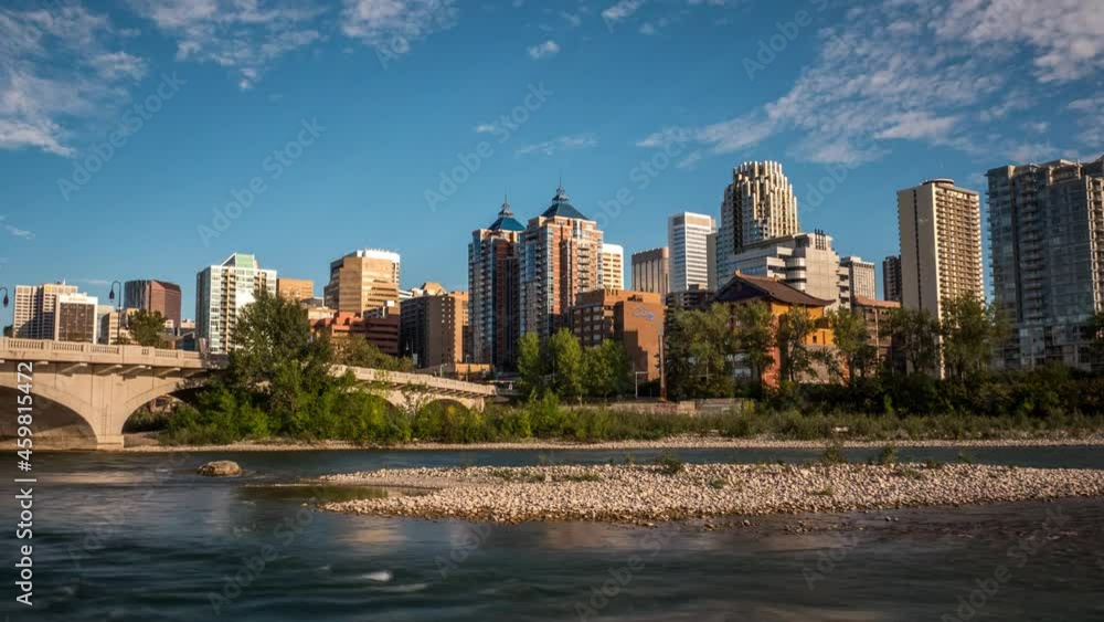 Timelapse of buildings, Bow river and Louise Bridge in downtown Calgary
Timelapse of buildings, Bow river and Louise Bridge in downtown Calgary