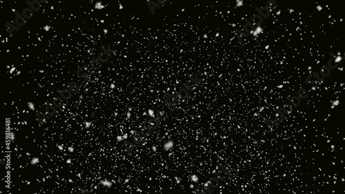 winter snowfall on a black background