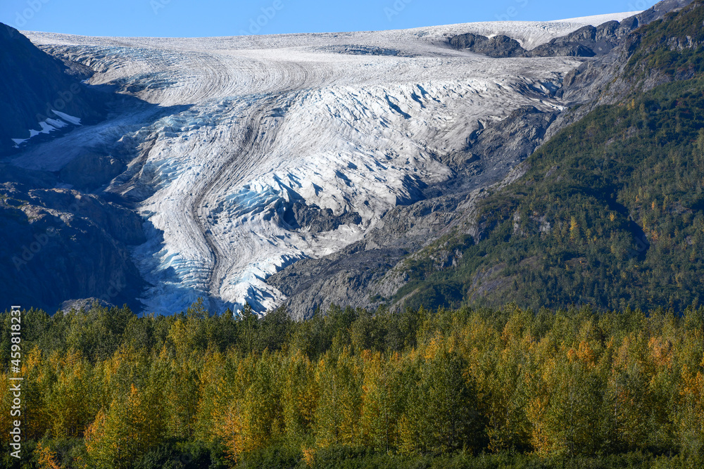 Exit Glacier is the only part of the Kenai Fjords National Park accessible by road. It is a place where you can witness up close how glaciers re-shape a landscape.