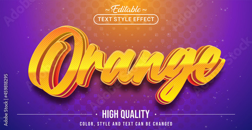 Text styleEditable text style effect - Orange text style theme.